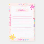 Roze Speelse Doodle Post-it® Notes (Voorkant)