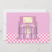 Roze spel arcade baby shower kaart (Achterkant)