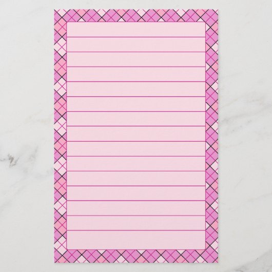 Roze speldenband briefpapier (Voorkant)