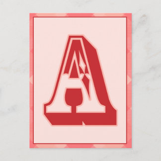 Roze speldenbrief "A" Typografische banner Kaart