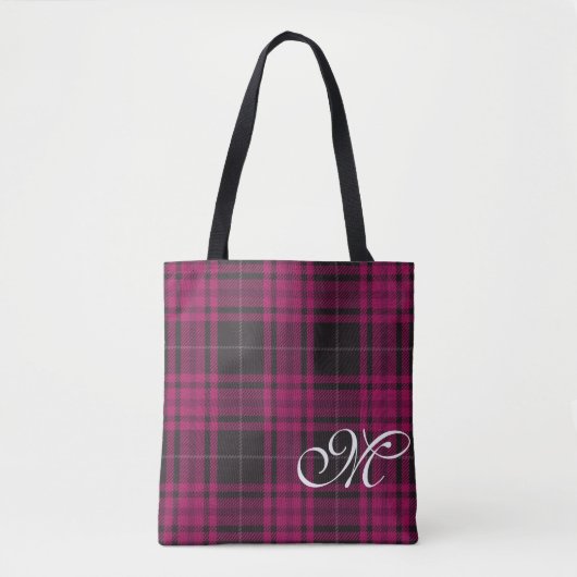 Roze speldenmonogram Canvas tas (Voorkant)