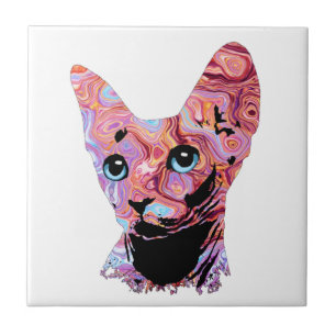 Roze Sphynx Cat 683 Tegeltje