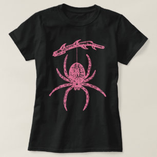 Roze spin die van Tak T-shirt hangt