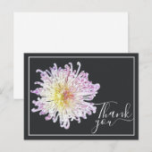 Roze Spin Mum Met Grijze Achtergrond Bedankt Briefkaart (Voorkant / Achterkant)