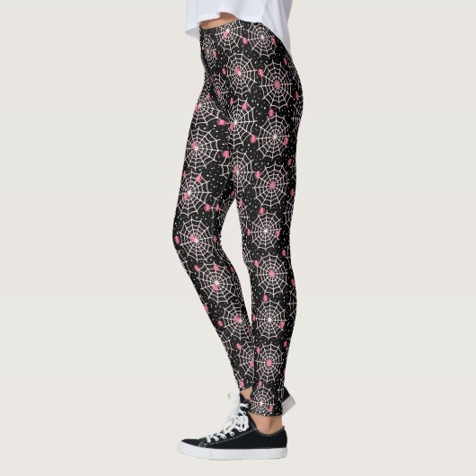 Roze spinnen en spinbanden leggings (Links)