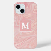Roze spiraal aangepaste monogram Case-Mate iPhone case (Achterkant)