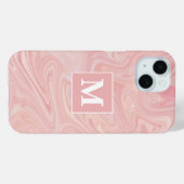 Roze spiraal aangepaste monogram Case-Mate iPhone case (Achterkant (horizontaal))