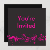 Roze spiraal uitnodiging (Voorkant / Achterkant)