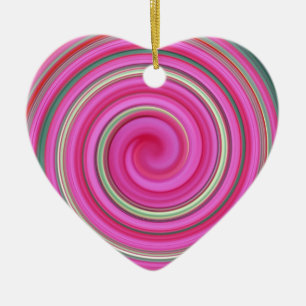 Roze spiraalvormig patroon keramisch ornament