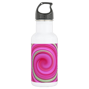 Roze spiraalvormig patroon waterfles