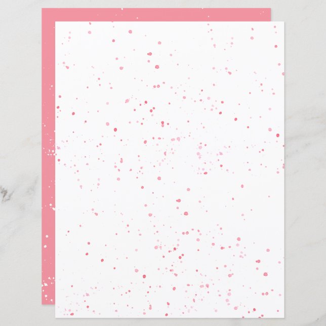 Roze Splatter Scrapbook Papierblad (Voorkant / Achterkant)