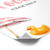 Roze Splish Splash Baby shower Eten Poster (Hoek)