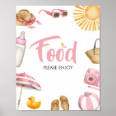 Roze Splish Splash Baby shower Eten Poster (Voorkant)