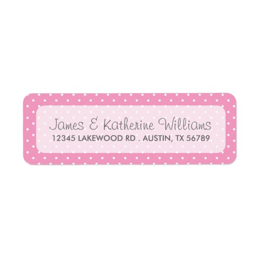 Roze spoedpols moderne bruiloft etiket (Voorkant)