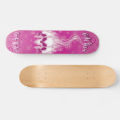 Roze spoelroos skateboard (Horizontaal)