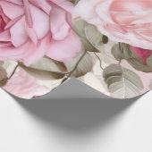  roze spoelrozen cadeaupapier (Hoek)