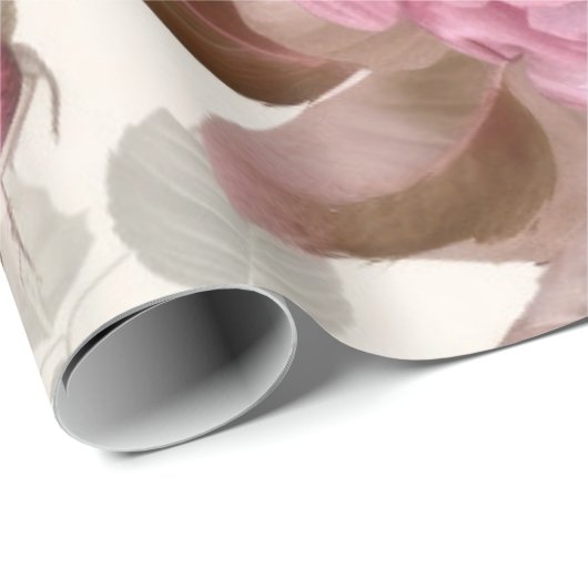  roze spoelrozen cadeaupapier (Rol Hoek)