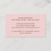 Roze spoeltje Tan Visitekaartje (Achterkant)