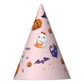 Roze Spooky Halloween Verjaardag Feesthoedjes (Voorkant)