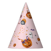 Roze Spooky Halloween Verjaardag Feesthoedjes (Links)