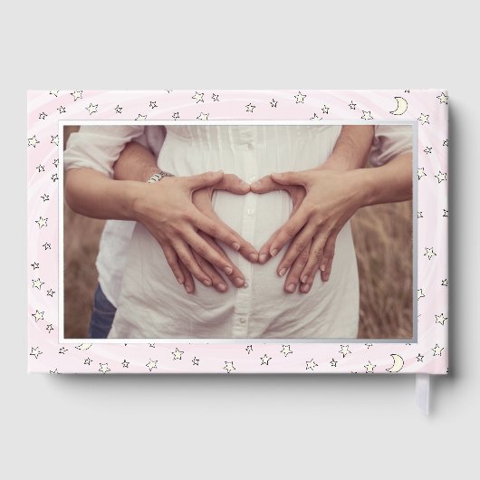 Roze Spooky Schattigee Vleermuizen Halloween Baby Gastenboek (Achterkant)