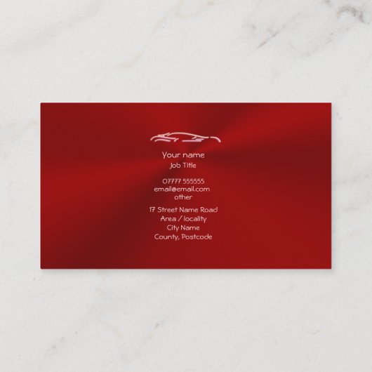 Roze sport automatisch op rijke kritiek metallisch visitekaartje (Achterkant)