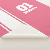 Roze sport Stripe Monogram Sherpa Blanket Sherpa Deken (3/4)