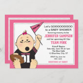 Roze Sport Tailgate Baby Douche Uitnodigingen (Voorkant / Achterkant)