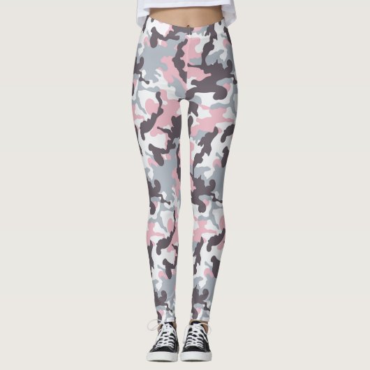 Roze Sportieve Camo - Legging (Voorkant)