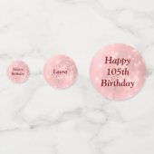  roze sprankelend Happy 105th Birthday Confetti (Achterkanten)