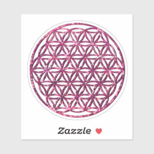 Roze sprankelende heilige geometrie bloem van het sticker (Vel)