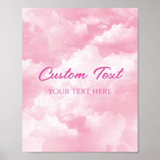 Roze Sprankelende Wolken Partij Aangepaste Tekstte Poster (Voorkant)