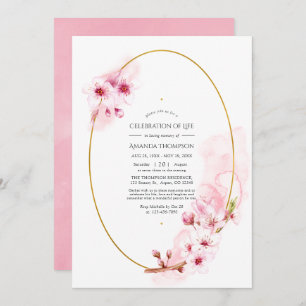 Roze Spring Cherry Blossom Celebration of Life Kaart