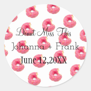Roze sprinkhaan Donut Miss Dit   Weddenschap Ronde Sticker