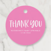 Roze Sprinkle Donut Baby Sprinkle Bedankt Bedankjes Labels (Achterkant)
