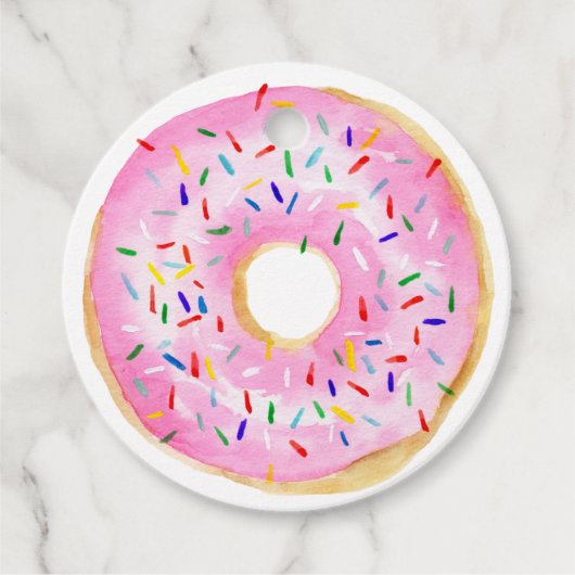 Roze Sprinkle Donut Baby Sprinkle Bedankt Bedankjes Labels (Voorkant)