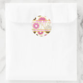Roze Sprinkle Donut Donuts EEN 1e verjaardagsfeest Ronde Sticker (Tas)