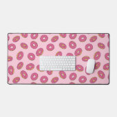 Roze Sprinkle Donut Patroon Bureaumat (Keyboard & Muis)