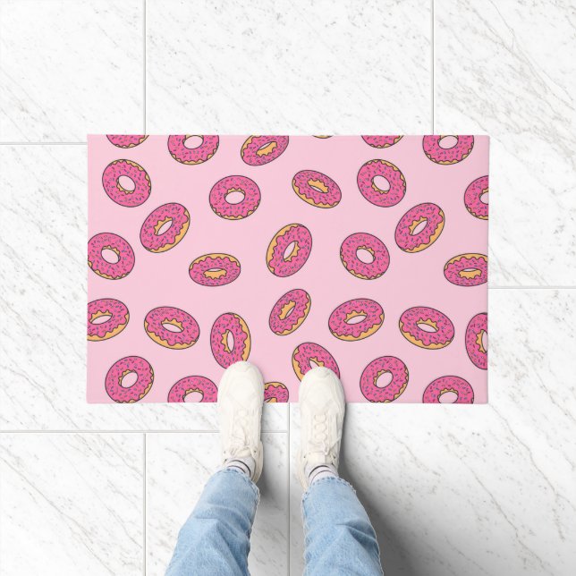 Roze Sprinkle Donut Patroon Deurmat (Binnen)