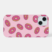 Roze Sprinkle Donut Patroon iPhone 15 Hoesje (Achterkant horizontaal)