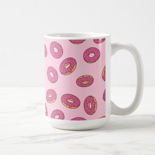 Roze Sprinkle Donut Patroon Koffiemok (Rechts)