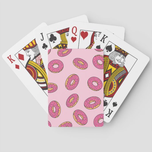 Roze Sprinkle Donut Patroon Pokerkaarten (Achterkant)