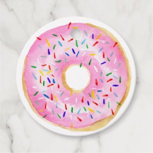 Roze Sprinkle Donut Verjaardagsfeest Dank u Bedankjes Labels