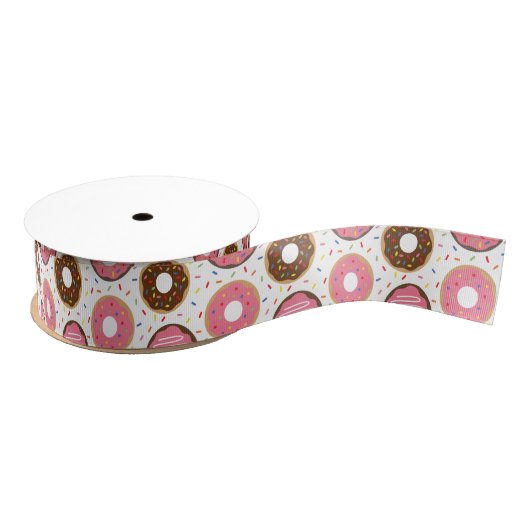 Roze Sprinkles Donuts Grosgrain Lint (Spoel)