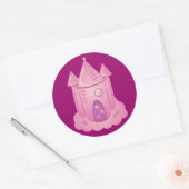 Roze sprookje ronde sticker (Envelop)