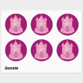 Roze sprookje ronde sticker (Vel)
