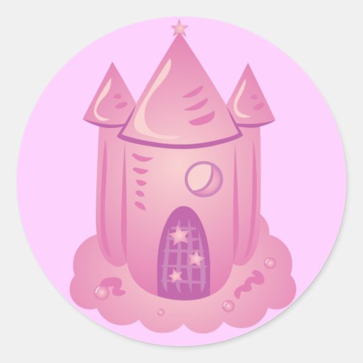 Roze sprookje ronde sticker (Voorkant)
