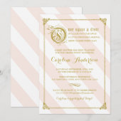 Roze Sprookjesprinses Glitter Baby shower Uitnodig Kaart (Voorkant / Achterkant)