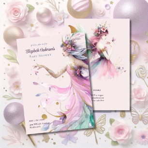 Roze Sprookjesprinses Rozen Meisjes Baby Shower Kaart