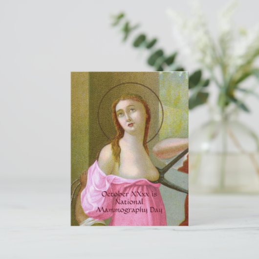 Roze St. Agatha (M 003) Briefkaart 2 (Staand voorkant)